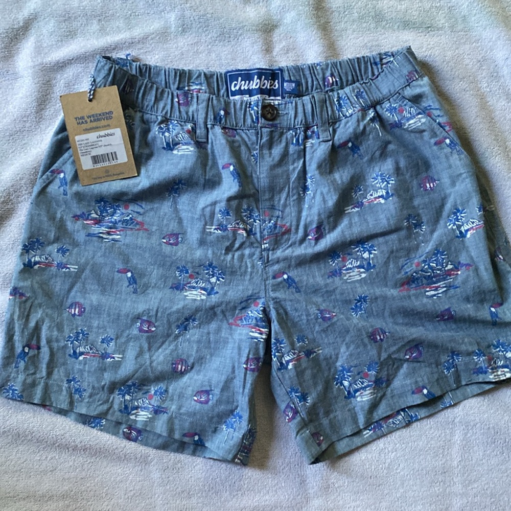 Chubbies -NWT- men’s shores size M  blue lagoon